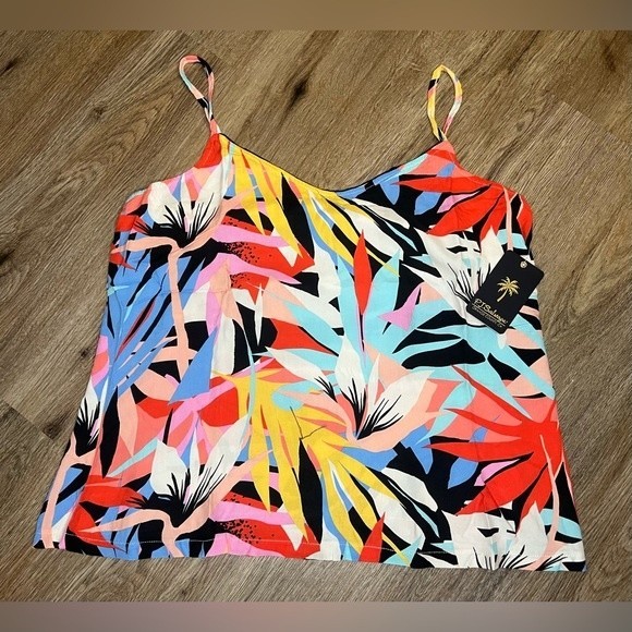 PJ Salvage Tropical Staycation Floral Cami Pajama Top Size L - Picture 2 of 5